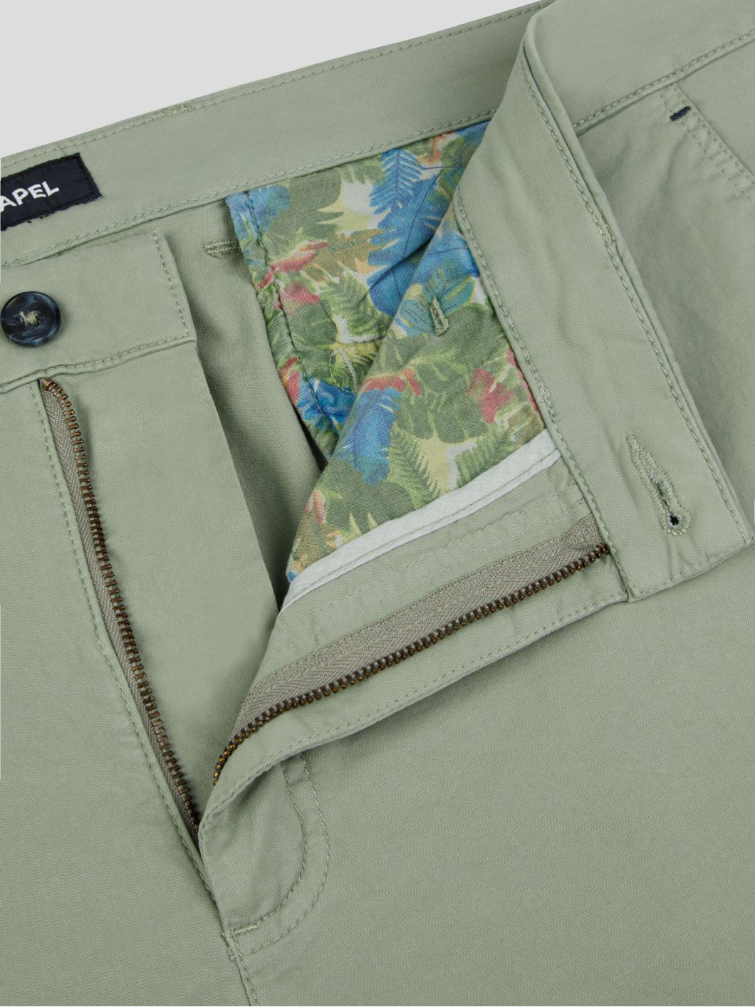 Pantalon Chino Alex Grande Taille Vert Amande