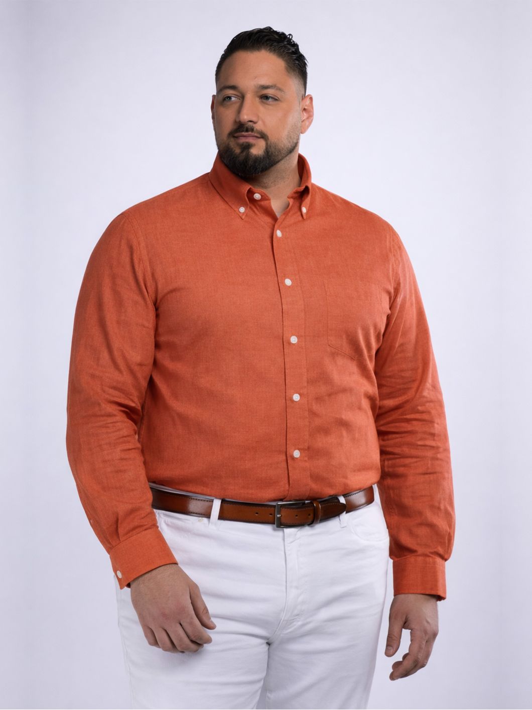 Chemise en Lin Ralph Grande Taille Terracotta