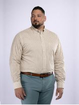 Chemise Rayée Ralph Grande Taille Beige et Blanche