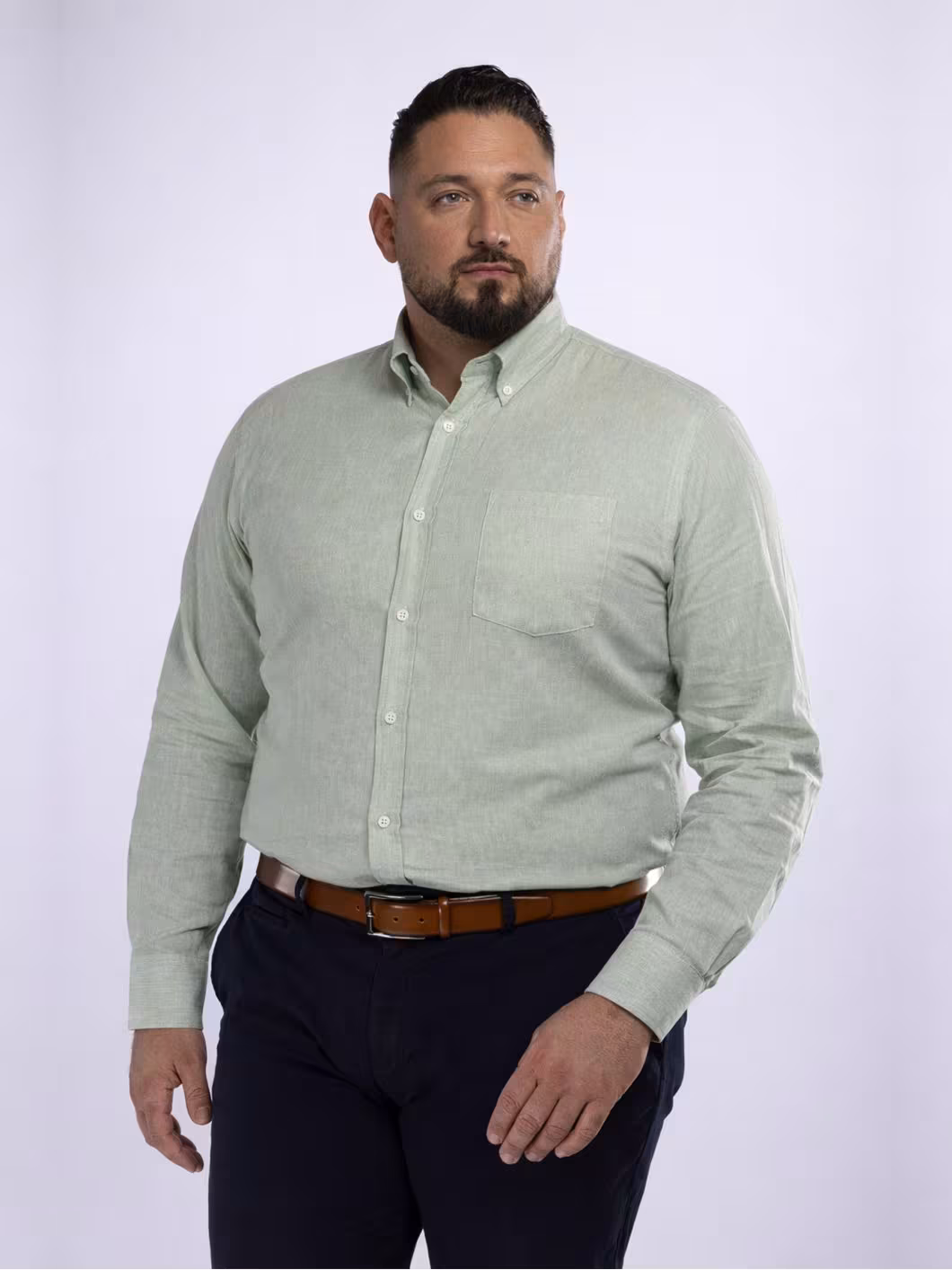 Chemise en Lin Ralph Grande Taille Vert Amande