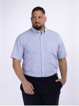 Chemisette Seersucker Zack Grande Taille Bleue et Blanche