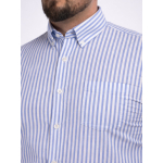 Chemisette Seersucker Zack Grande Taille Bleue et Blanche