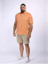 Polo Coton Piqué Mercerisé Grande Taille Orange Pastel