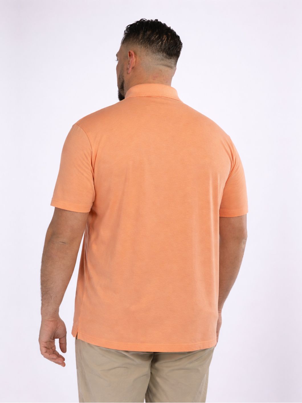 Polo Coton Piqué Mercerisé Grande Taille Orange Pastel