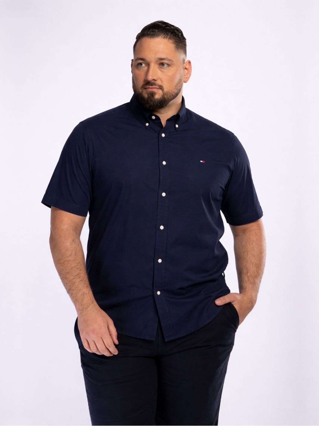 Chemisette Popeline Grande Taille Bleu Marine