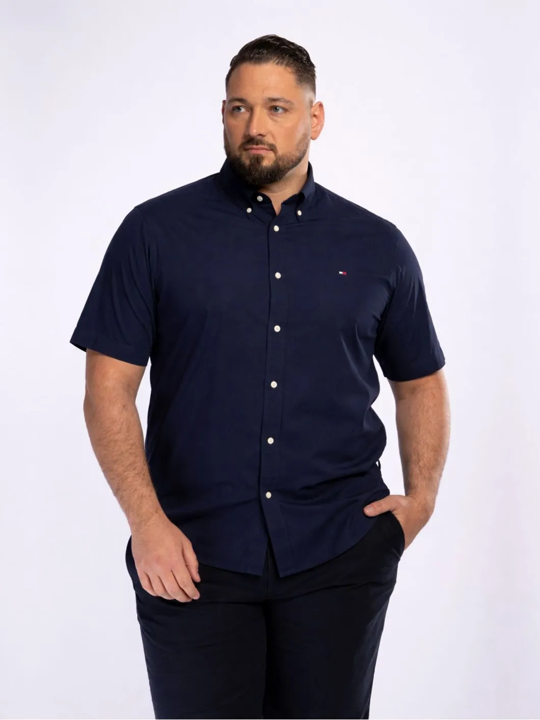 Chemisette Popeline Grande Taille Bleu Marine
