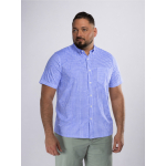 Chemisette Vichy Zack-Léo Grande Taille Bleue et Blanche