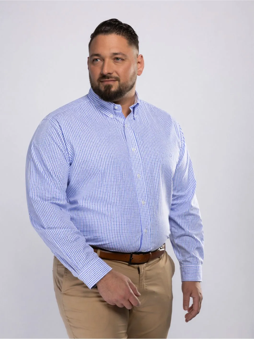 Chemise à Carreaux Max Grande Taille Bleue et Blanche