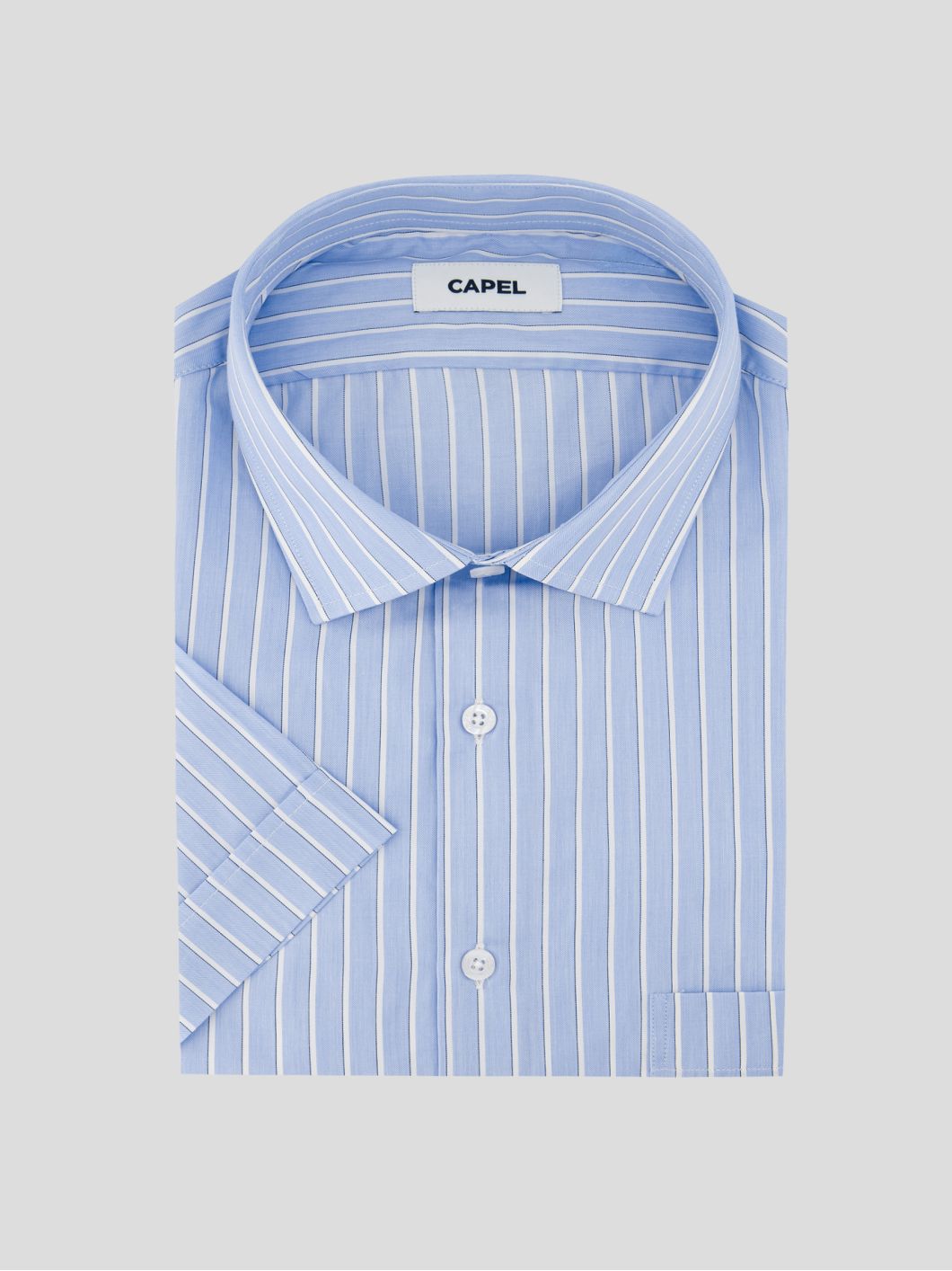 Chemisette à Rayures Greg Grande Taille Bleue et Blanche