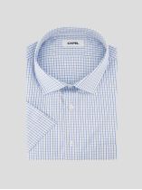 Chemisette à Carreaux Greg Grande Taille Blanche et Bleue