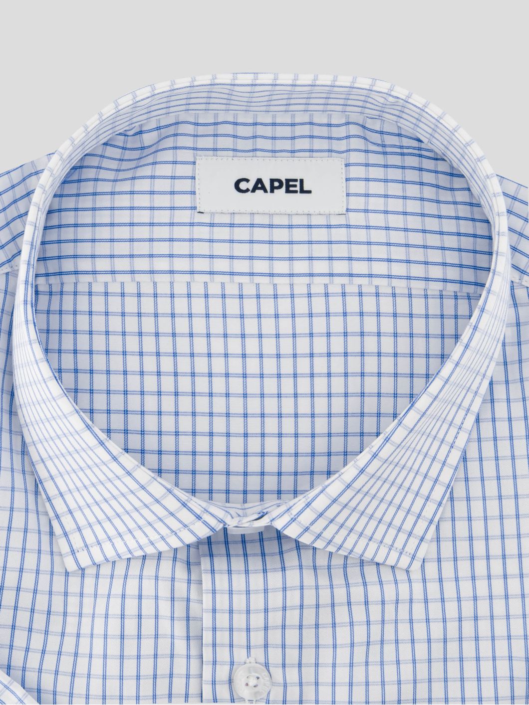 Chemisette à Carreaux Greg Grande Taille Blanche et Bleue