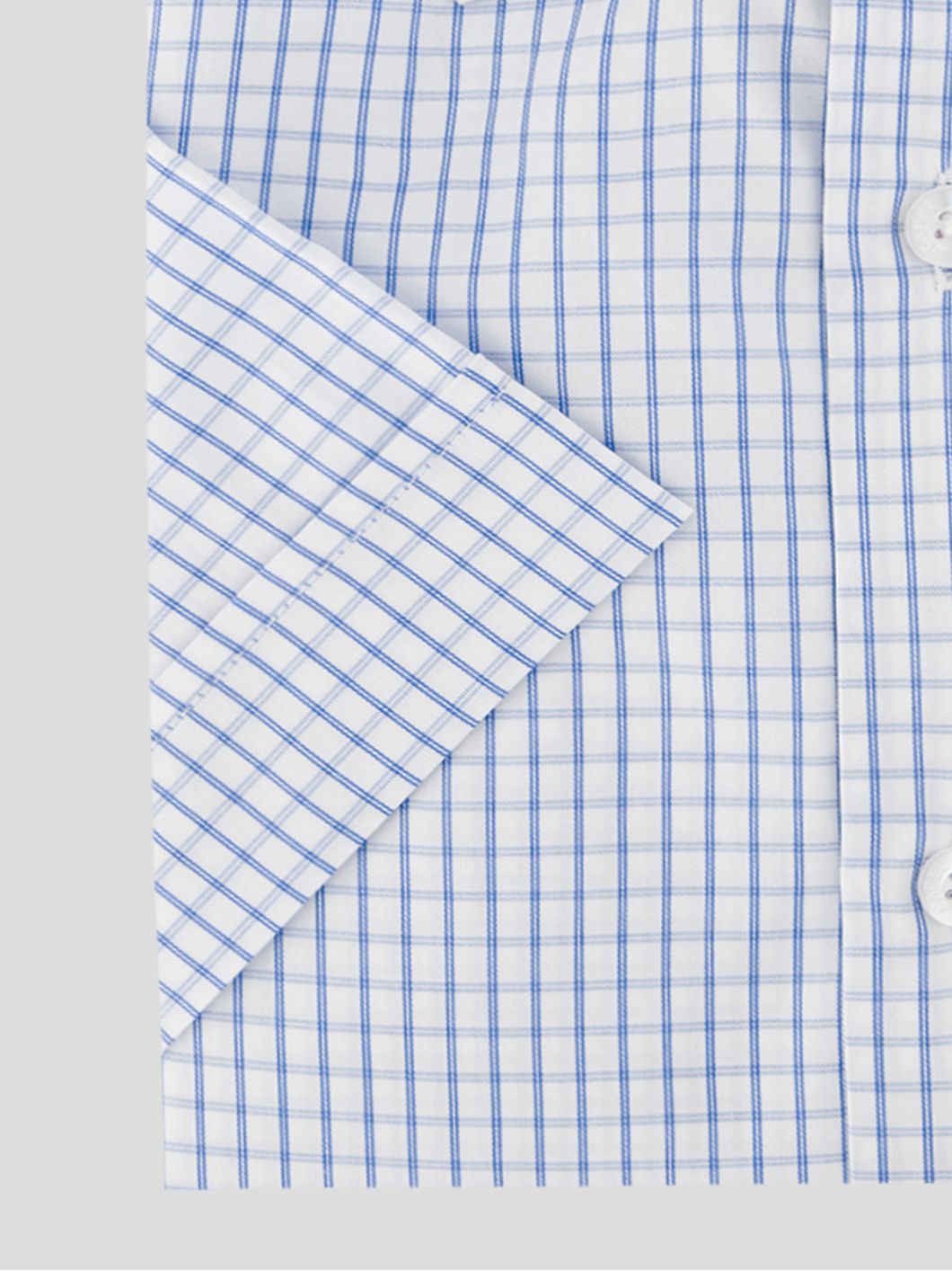 Chemisette à Carreaux Greg Grande Taille Blanche et Bleue