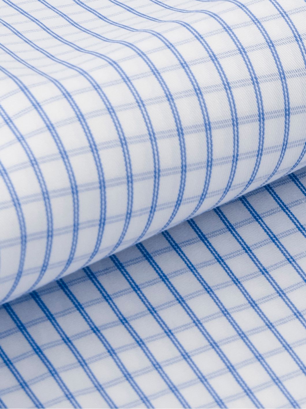 Chemisette à Carreaux Greg Grande Taille Blanche et Bleue