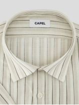 Chemisette Rayée Gianni Grande Taille Beige et Ecrue