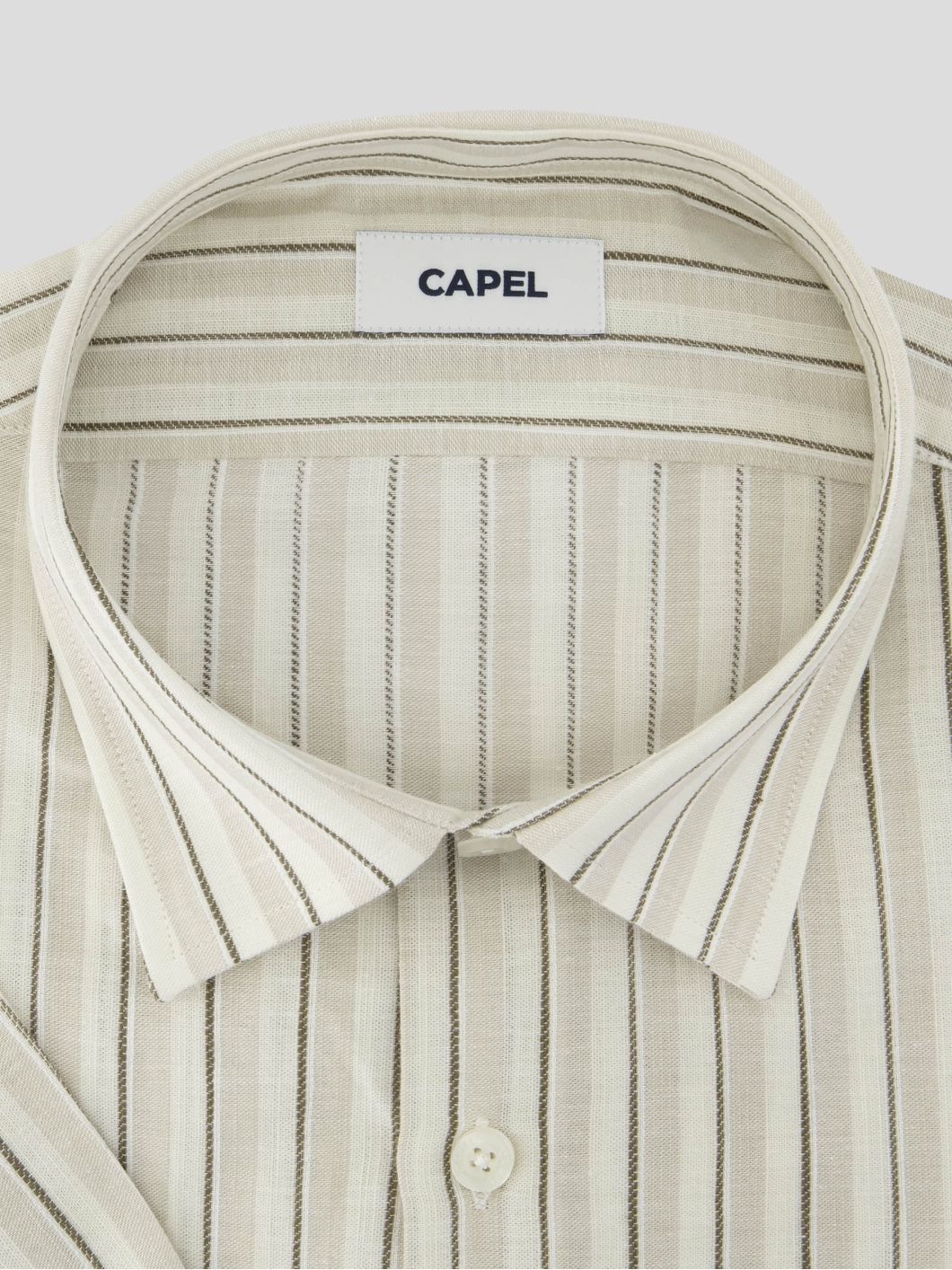 Chemisette Rayée Gianni Grande Taille Beige et Ecrue