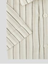 Chemisette Rayée Gianni Grande Taille Beige et Ecrue
