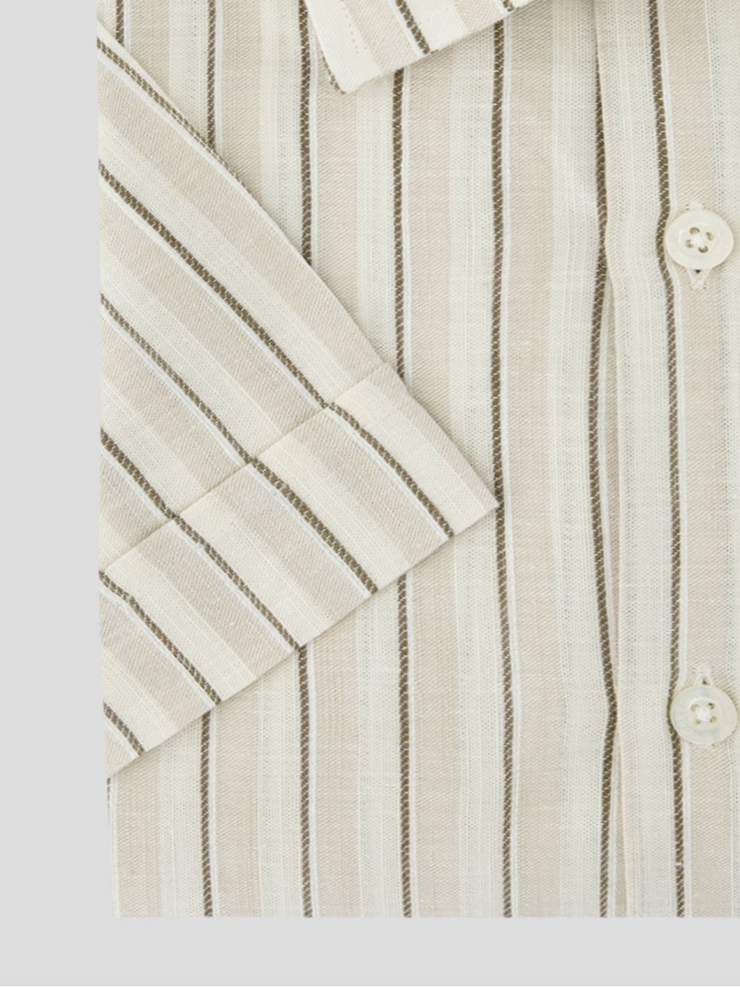 Chemisette Rayée Gianni Grande Taille Beige et Ecrue