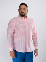 Chemise Rayée Ralph Grande Taille Rose et Blanche
