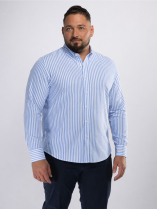 Chemise Rayée Max-Léo Grande Taille Bleue et Blanche
