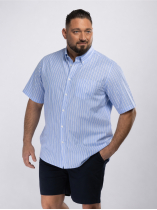 Chemisette à Rayures Greg Grande Taille Bleue et Blanche