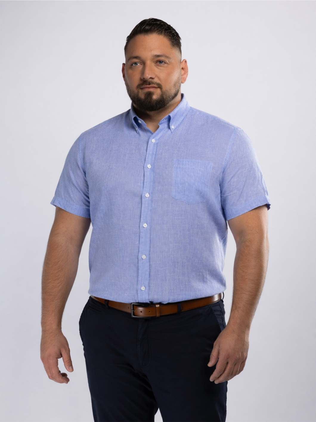 Chemisette Zack Grande Taille Bleue et Blanche