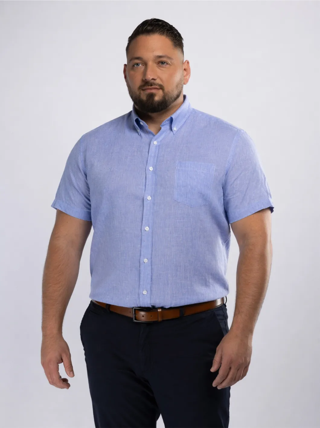 Chemisette Zack Grande Taille Bleue et Blanche