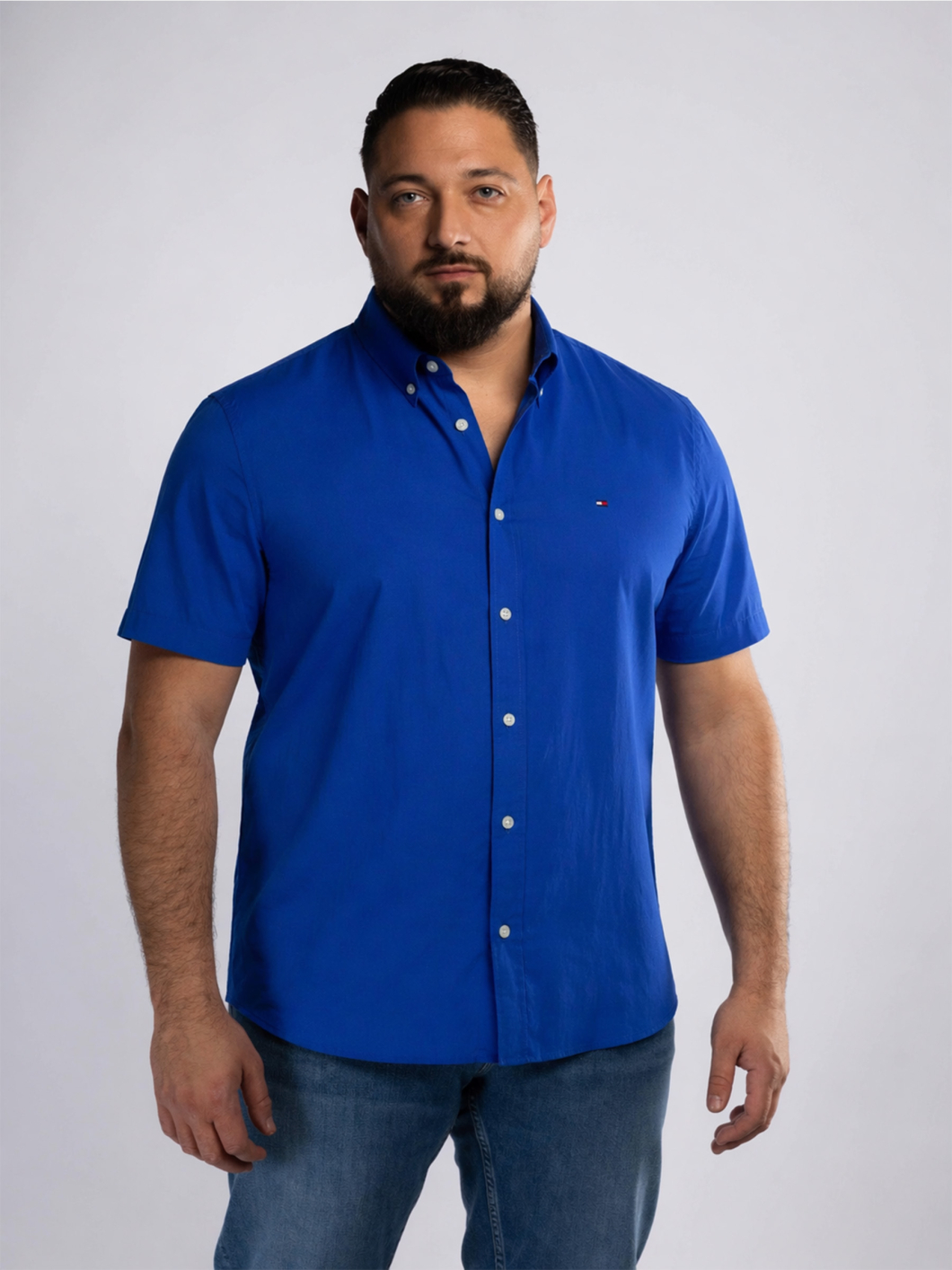 Chemisette Popeline Grande Taille Bleu Indigo