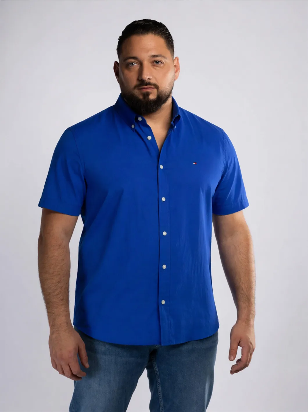 Chemisette Popeline Grande Taille Bleu Indigo