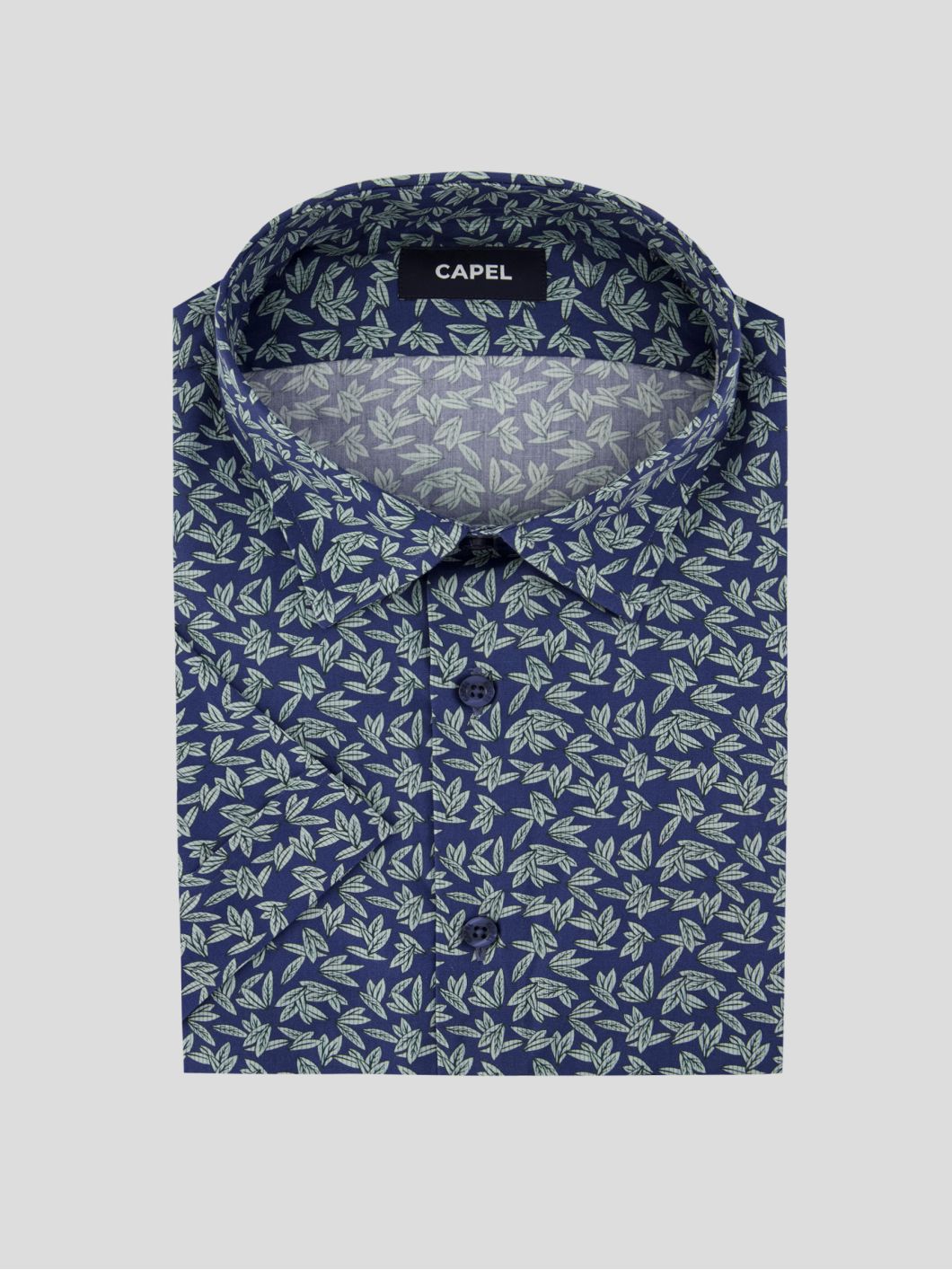 Chemisette Feuillages Gianni-Léo Grande Taille Bleue et Verte