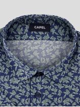 Chemisette Feuillages Gianni-Léo Grande Taille Bleue et Verte