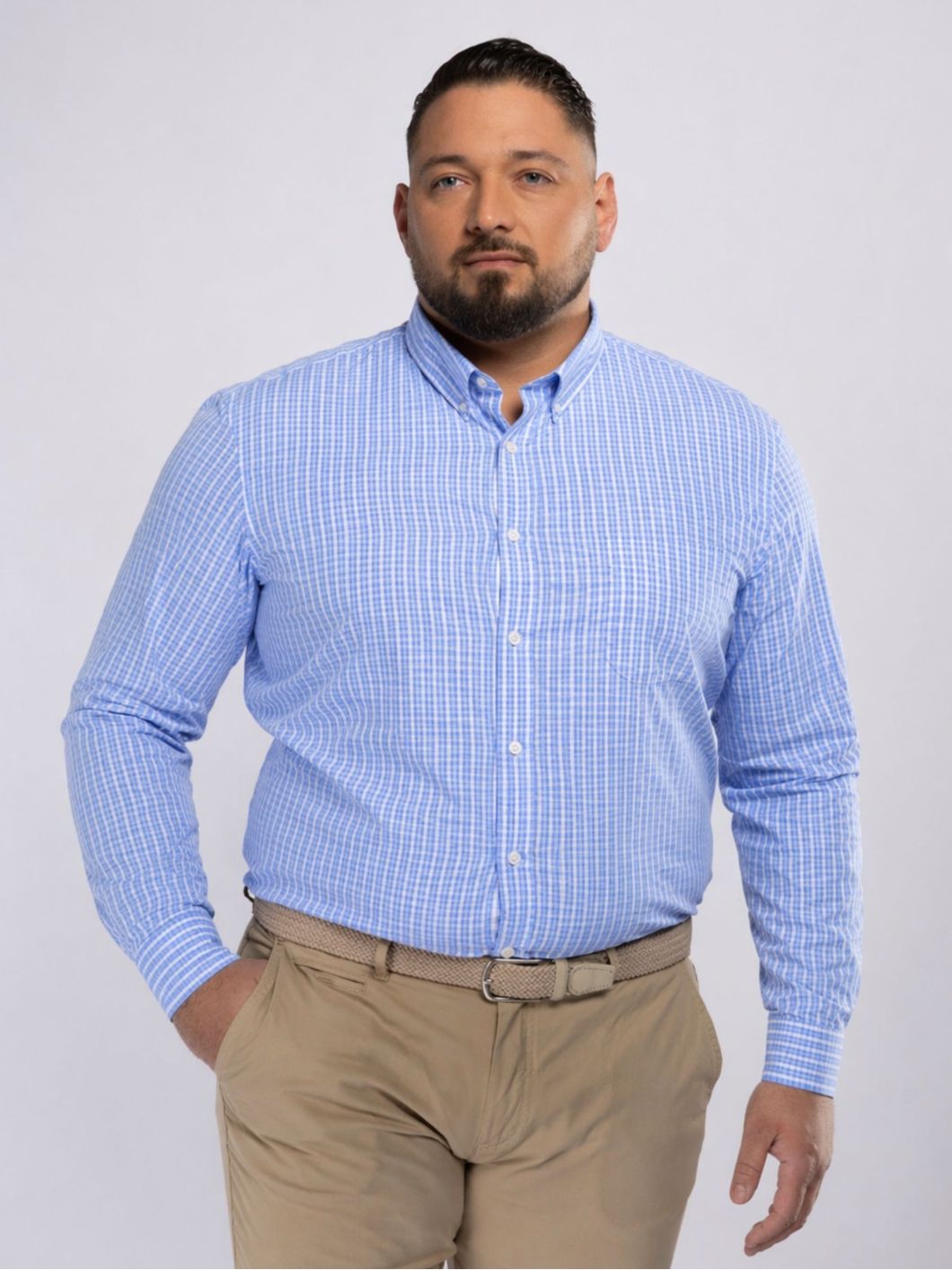 Chemise Vichy Ralph Grande Taille Bleue et Blanche