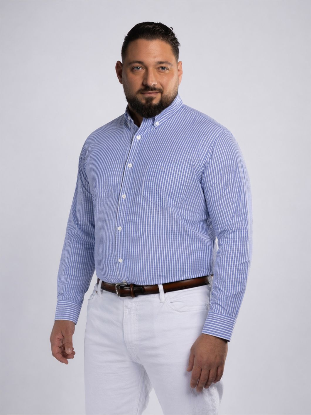 Chemise à Carreaux Ralph Grande Taille Bleue et Blanche