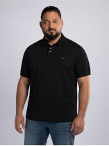 Polo Piqué Uni Grande Taille Noir