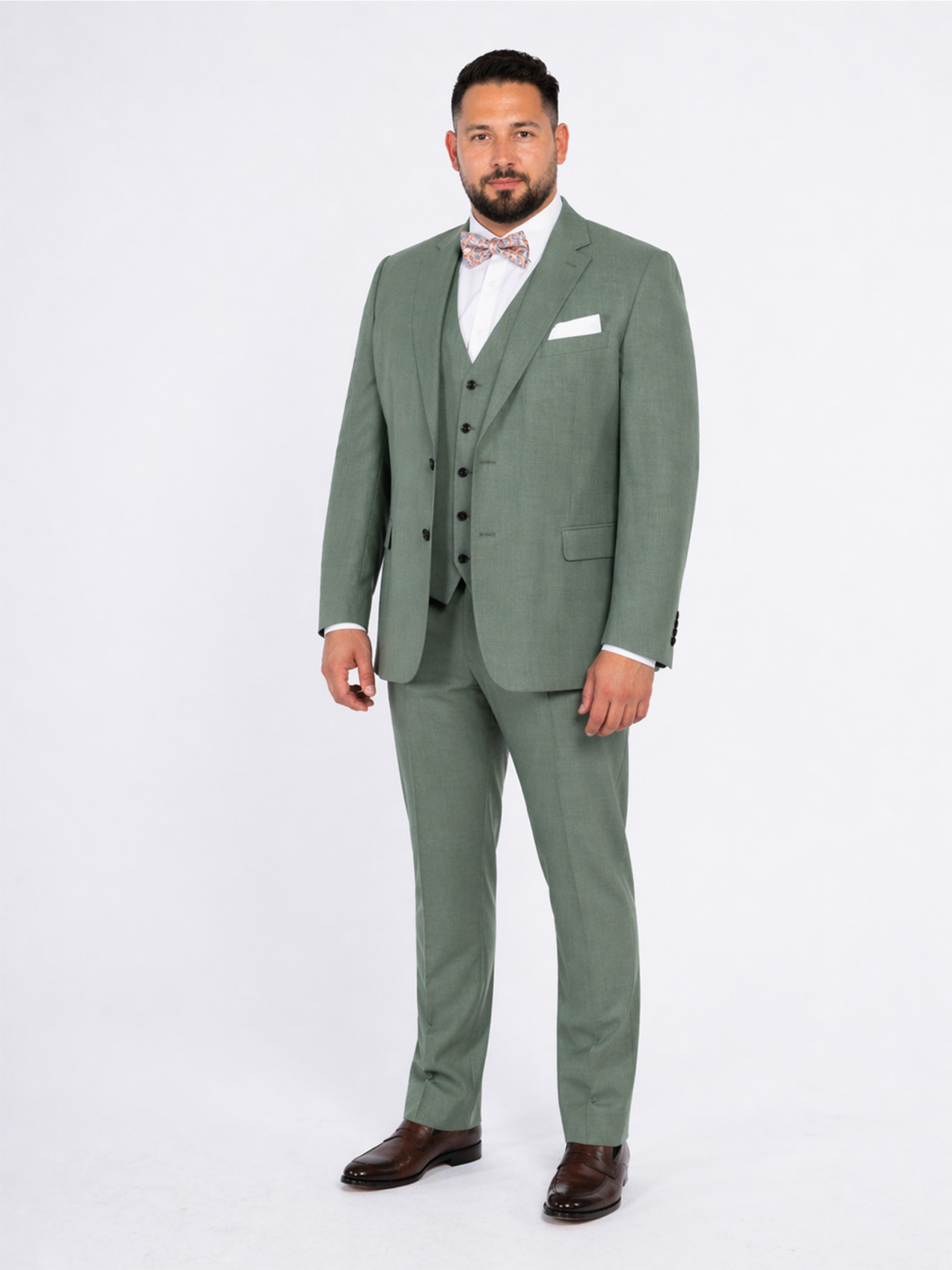 Pantalon de Costume Grande Taille Vert