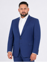 Veste de Costume Coton Grande Taille Bleue