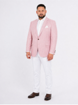 Veste à Chevrons en Lin pour Homme Grand Taille Rose