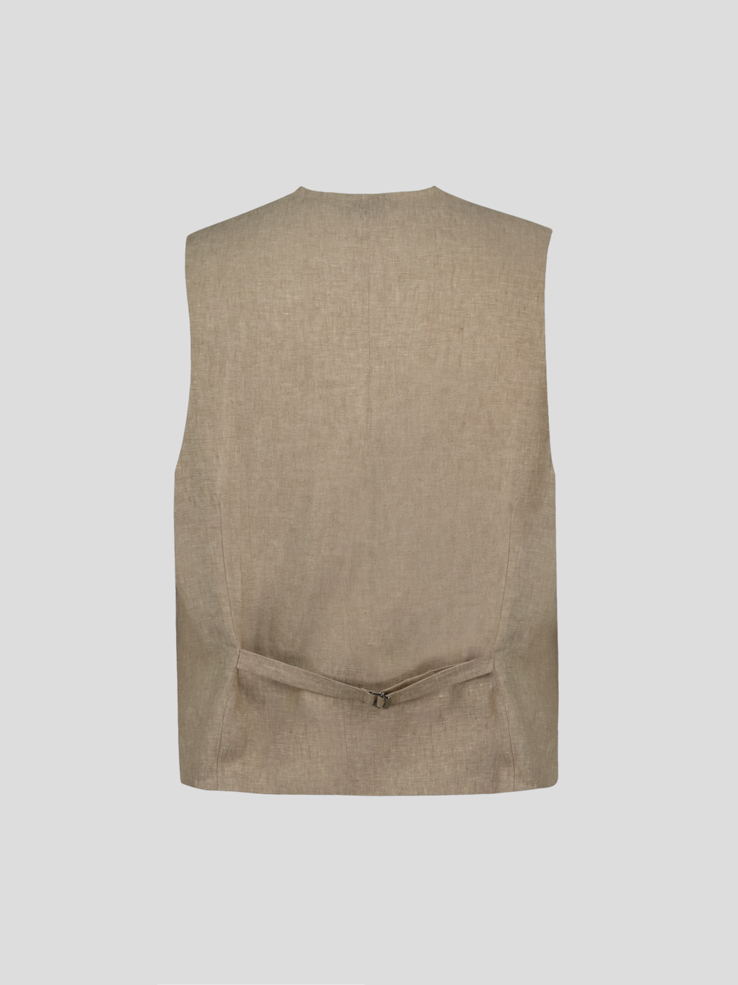 Gilet de Costume en Lin Grande Taille Beige