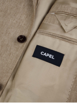 Veste de Costume en Lin Grande Taille Beige