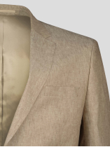 Veste de Costume en Lin Grande Taille Beige