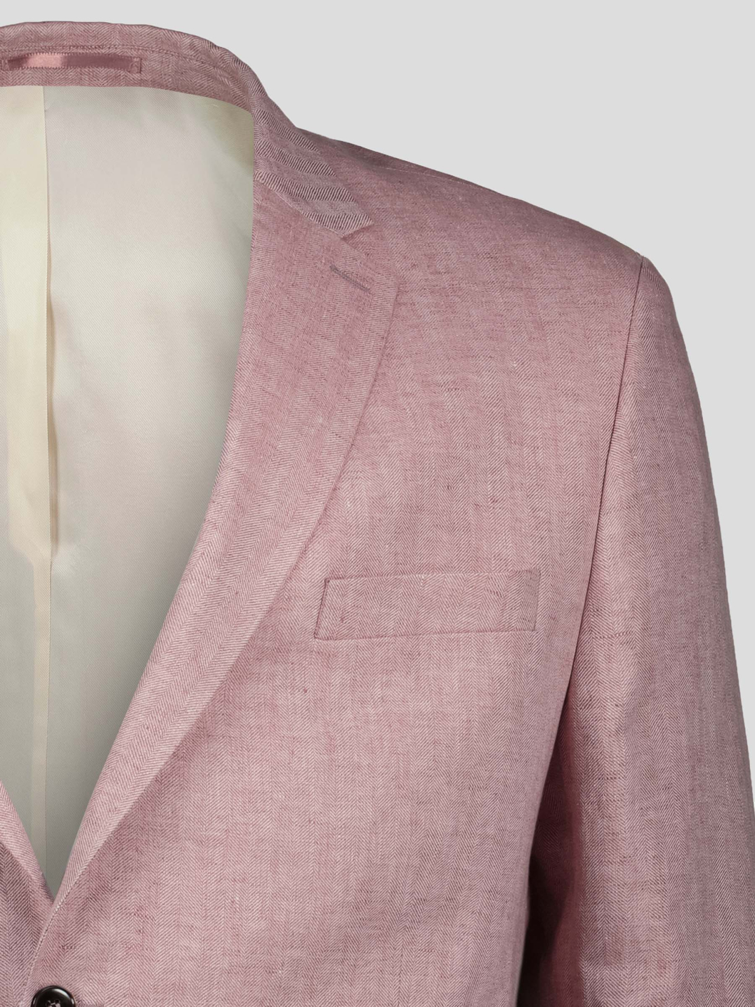 Veste à Chevrons en Lin Grande Taille Rose