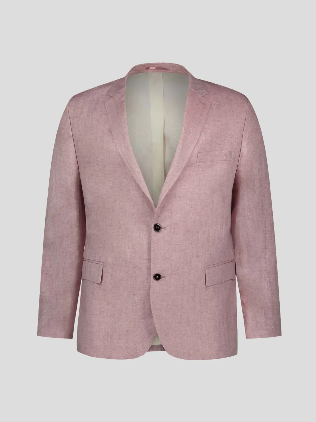 Veste à Chevrons en Lin Grande Taille Rose