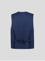 Gilet de Costume Faux-Uni Grande Taille Bleu Indigo