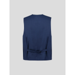 Gilet de Costume Faux-Uni Grande Taille Bleu Indigo