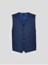 Gilet de Costume Faux-Uni Grande Taille Bleu Indigo