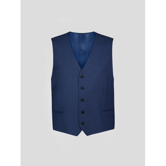 Gilet de Costume Faux-Uni Grande Taille Bleu Indigo