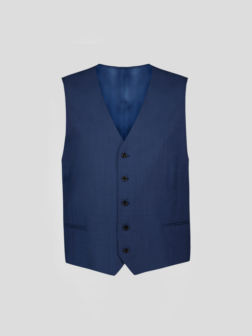 Gilet de Costume Faux-Uni Grande Taille Bleu Indigo
