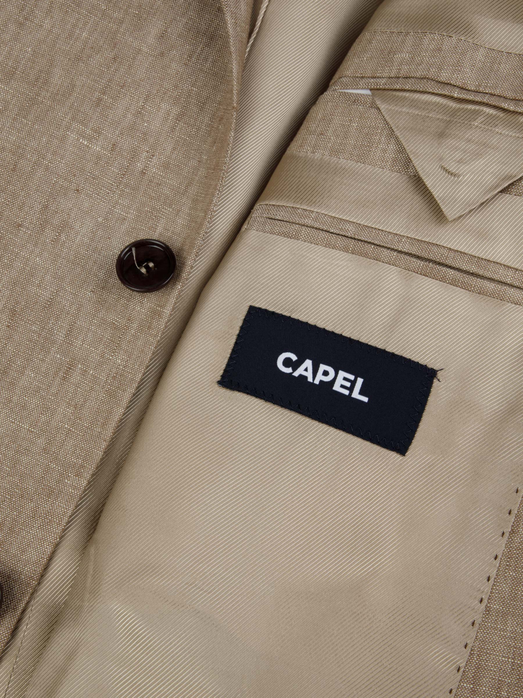 Veste de Costume en Lin pour Homme Grand Beige