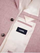 Veste à Chevrons en Lin pour Homme Grand Taille Rose