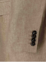 Veste de Costume en Lin Grande Taille Beige