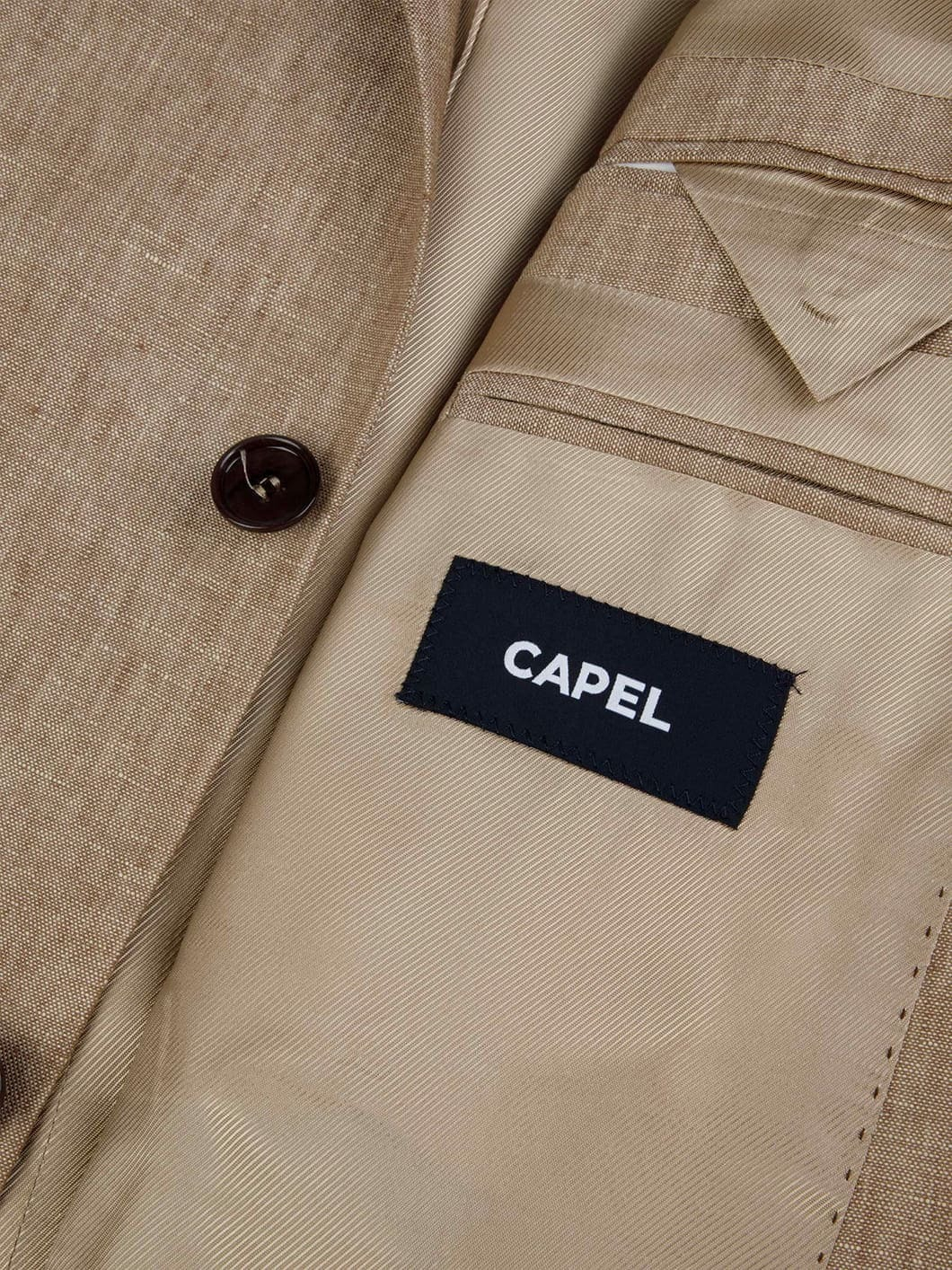 Veste de Costume en Lin Grande Taille Beige